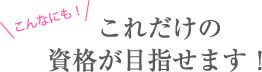 これだけの資格が目指せます！